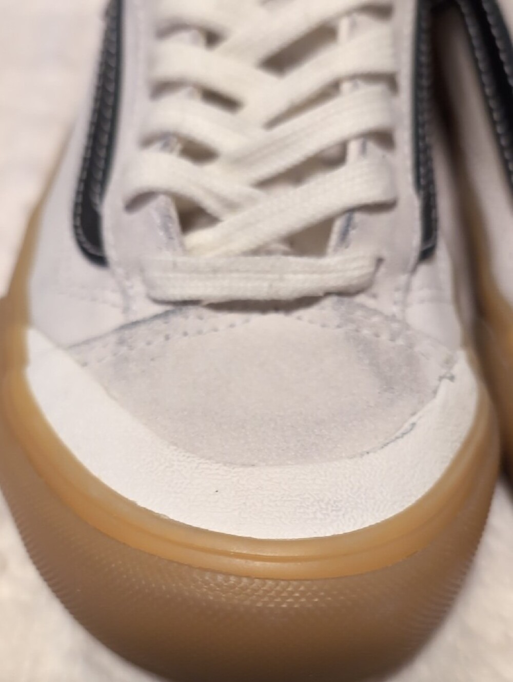 Classic Low-Top Women’s Sneakers — White with Black Stripe - Picture 5 of 7